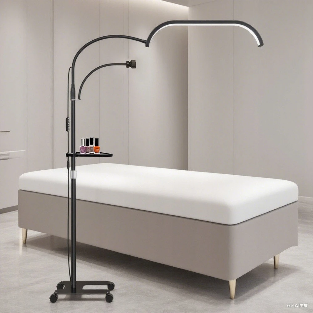 MichaelMarinelli LED kosmetinė bešešėlė stovima lempa + ratukai 45 W Marinelli Gx520r / Juoda