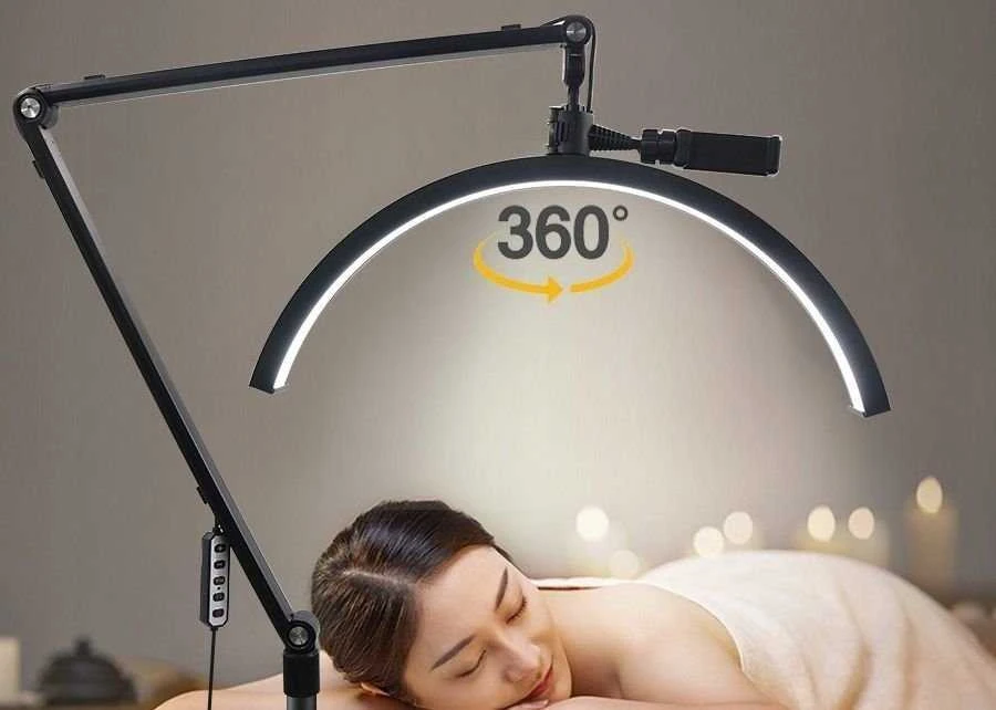 Michael Marinelli LED kosmetinė bešešėlė lempa makiažui, nagams, blakstienoms + judantis stovas / Gx530r / Juoda