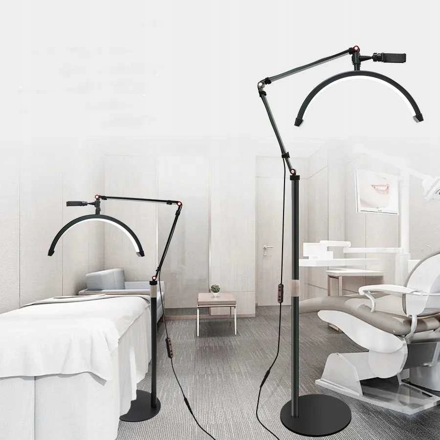 MichaelMarinelli LED kosmetologinė bešešėlė aukšta MOON lempa makiažui, nagams, blakstienoms 24 W / Gx490 / Balta