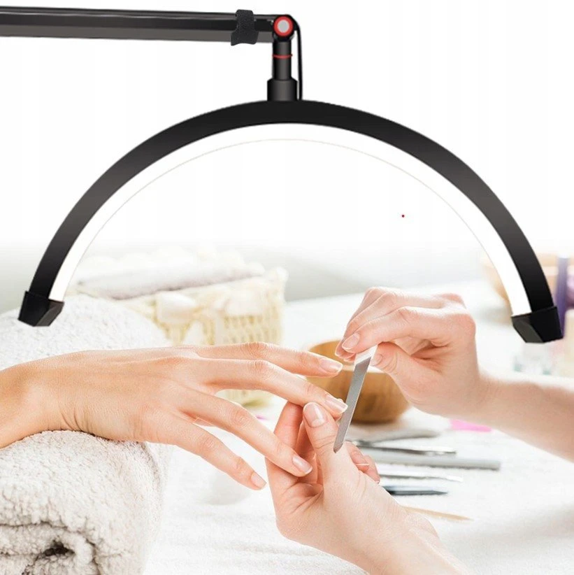 Michael Marinelli LED kosmetinė besėilė lampa „Moon“ makiažui, nagams, blakstienoms 45 W + pultelis / Gx580pro Balta