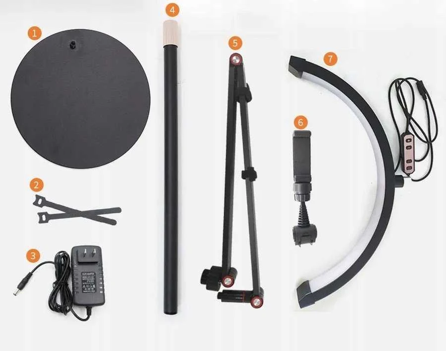MichaelMarinelli LED kosmetologinė bešešėlė aukšta MOON lempa makiažui, nagams, blakstienoms 24 W / Gx490 / Balta