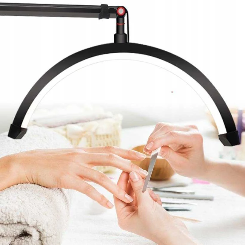 Michael Marinelli LED kosmetinė besėmė lampa „Moon“ makiažui, nagams, blakstienoms 45 W + pultelis / Gx580pro Rožinė