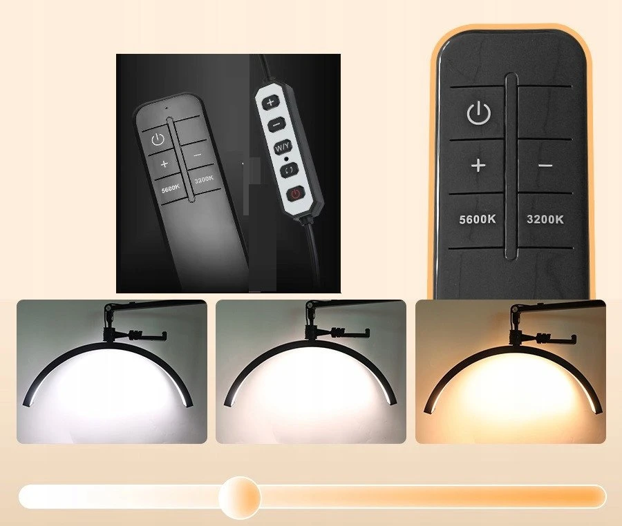 Michael Marinelli LED kosmetinė besėilė lampa „Moon“ makiažui, nagams, blakstienoms 45 W + pultelis / Gx580pro Balta