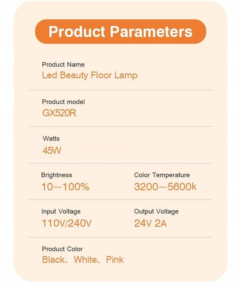 MichaelMarinelli LED kosmetinė besėmė lemputė Moon stovima + ratukai 45W Marinelli Gx520r / Rožinė