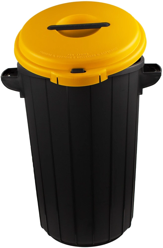 Style Šiukšliadėžė Eco solution 35L 42,5x37,5x54cm tamsi pilka/geltona
