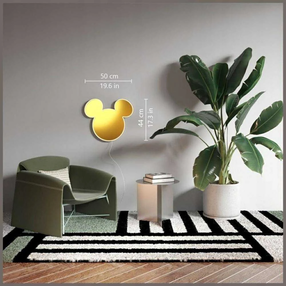 Lubinis šviestuvas Neon Yellowpop Disney Mickey Mirror auksinė