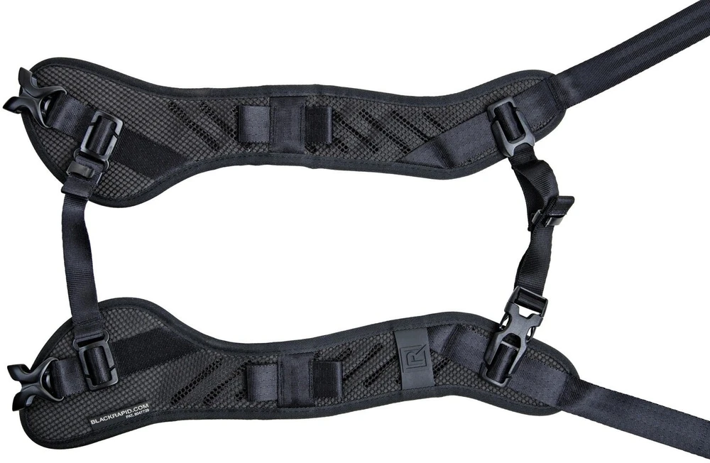 Micnova Kameros diržas - BlackRapid Blackline II Dvigubas reguliuojamas 2 kameroms Juodas
