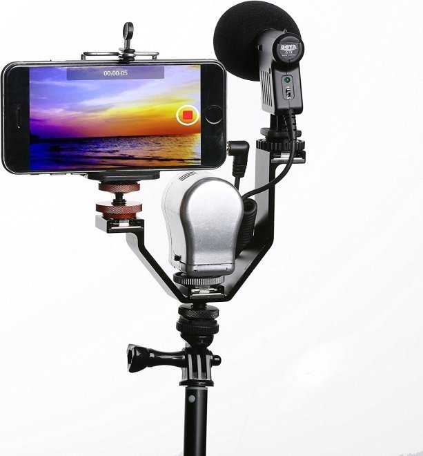Micnova Laikiklis / Bėgelis / Adapteris filmavimui / Fotoaparatui – 3x karšta batutė + 1/4" sriegis