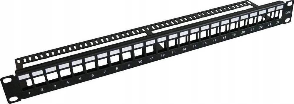 „MicroConnect 19“ tuščia komutacinė panelė, 24 prievadų, 1U, metalinė, PP-004BLANK