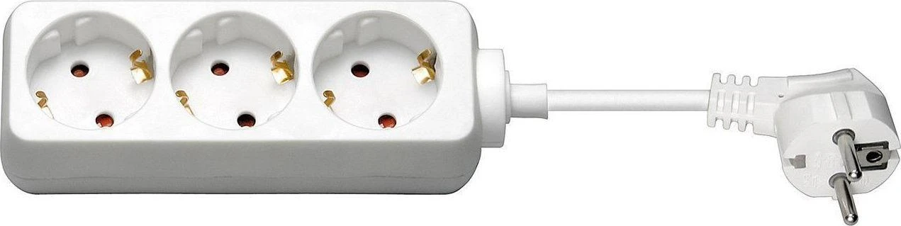 MicroConnect 3 gniazda, 3m, balta