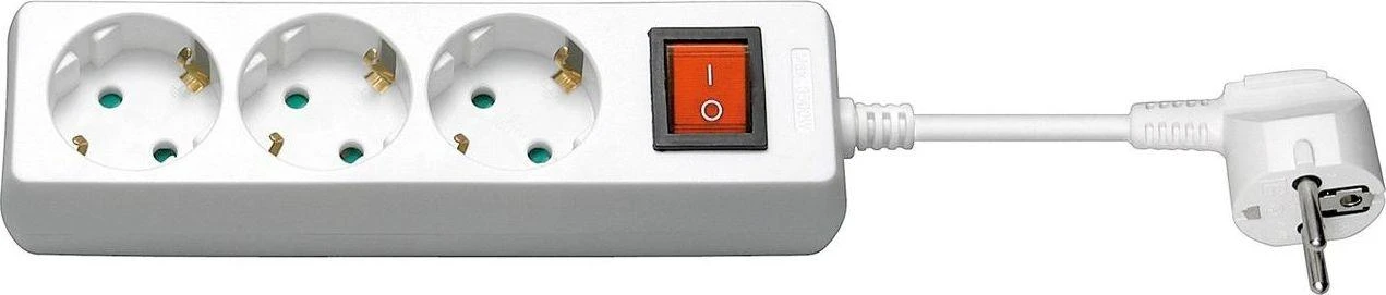 MicroConnect maitinimo juosta 3 lizdai 3 m balta (GRU0033WS)