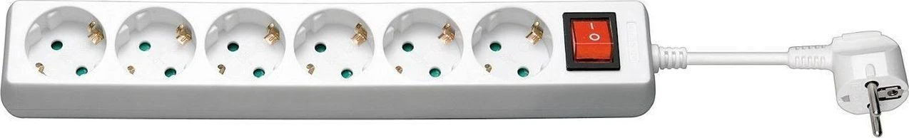 MicroConnect maitinimo juostelė 6 lizdai 3 m balta (GRU0063W)