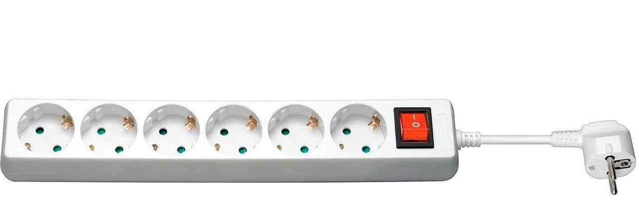 MicroConnect maitinimo juostelė 6 lizdai 10 m balta (GRU00610W)