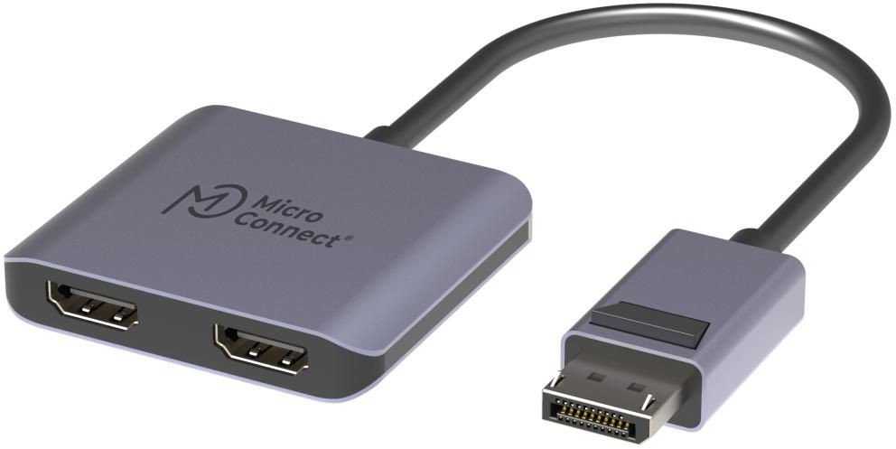 Adapteris AV MicroConnect DisplayPort į 2x HDMI (moteriška)