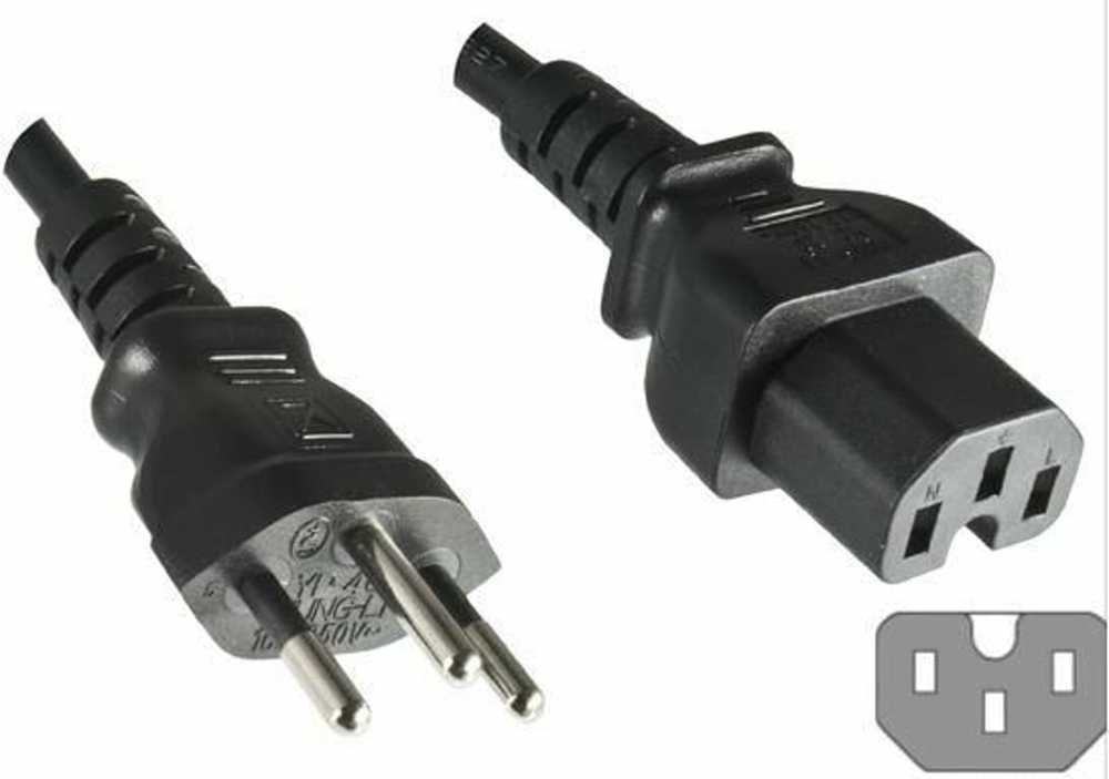 MicroConnect Maitinimo laidas „Swiss“ – C15 1,8 m. Šveicariškas J tipo – C15