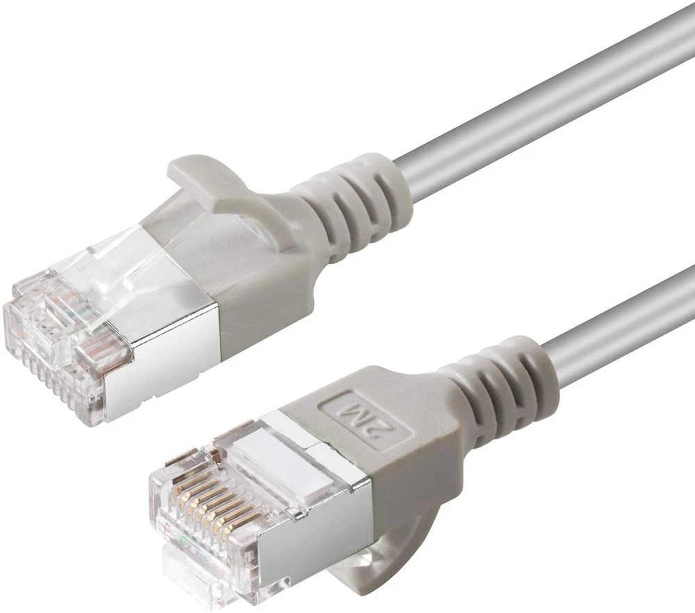 MicroConnect Slim Cat.6A tinklo kabelis, U/FTP, LSZH, pilka, 0,15 m (V-FTP6A0015-SLIM)