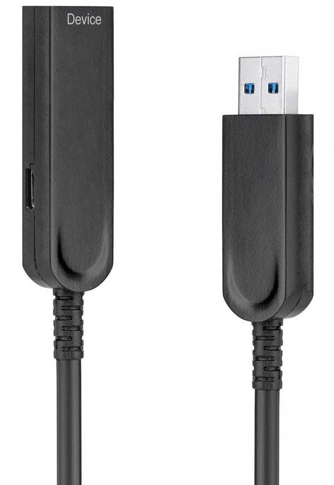 Kabelis USB MicroConnect USB-A - USB-A 25 m Juodas (Premium Optic fiber USB 25m,)