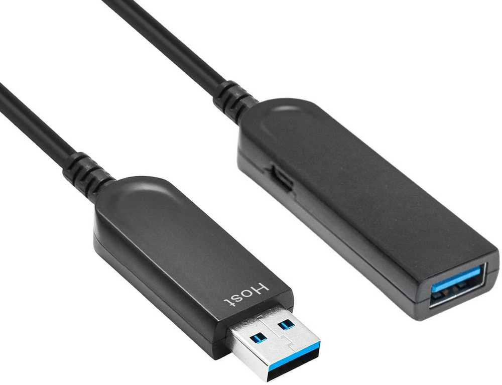 Kabelis USB MicroConnect USB-A - USB-A 25 m Juodas (Premium Optic fiber USB 25m,)
