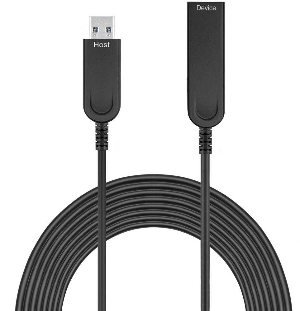 Kabelis USB MicroConnect USB-A - USB-A 25 m Juodas (Premium Optic fiber USB 25m,)