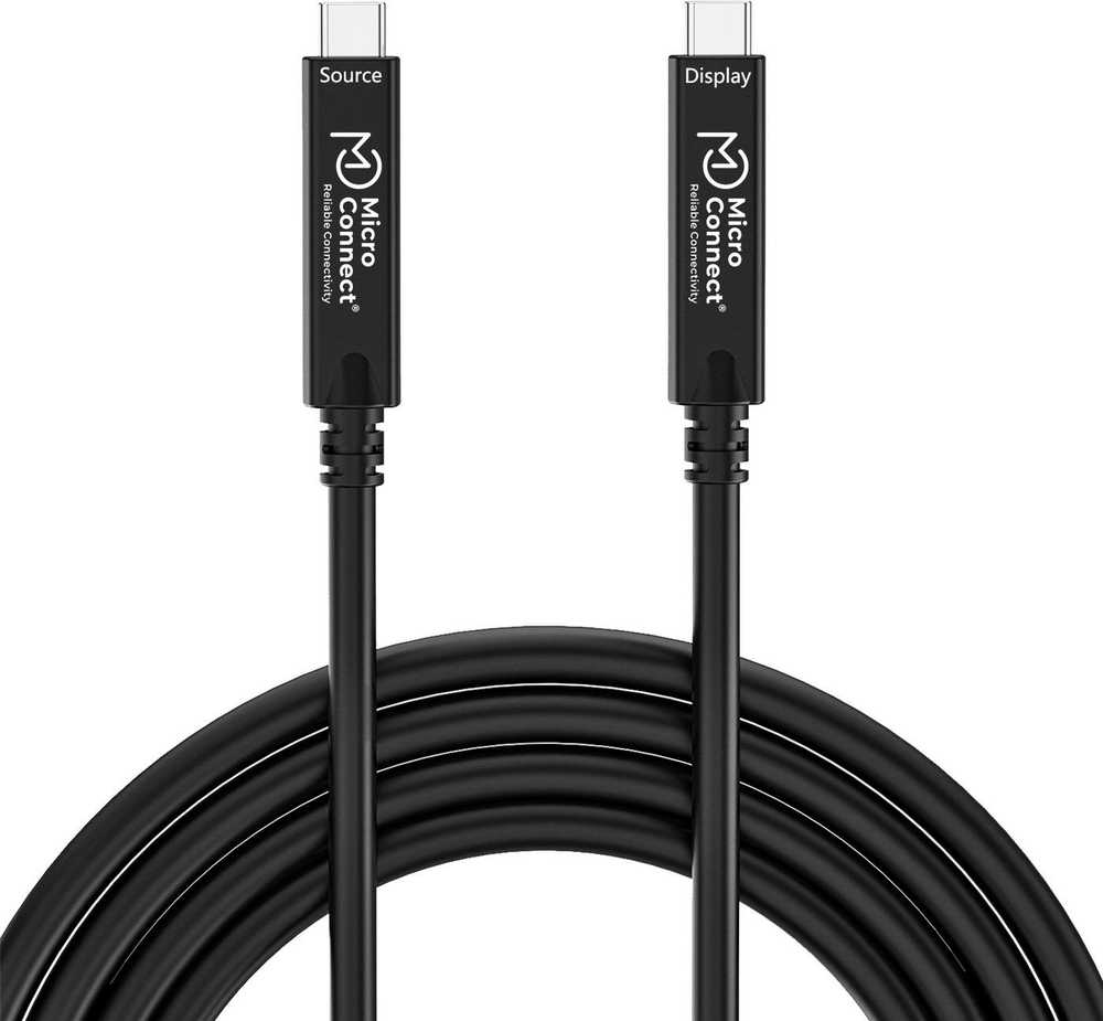Kabelis USB MicroConnect USB-C - USB-C 7.5 m Juodas (Premium Optic Fiber USB-C 3.2)