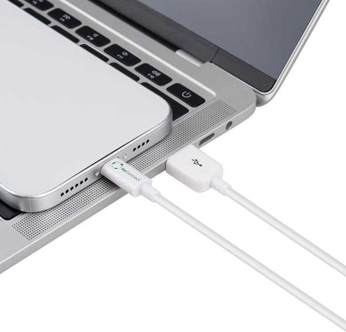 USB kabelis MicroConnect Lightning - USB-A 0.15 m Baltas (ReConnect USB-A 2.0 į/iš)