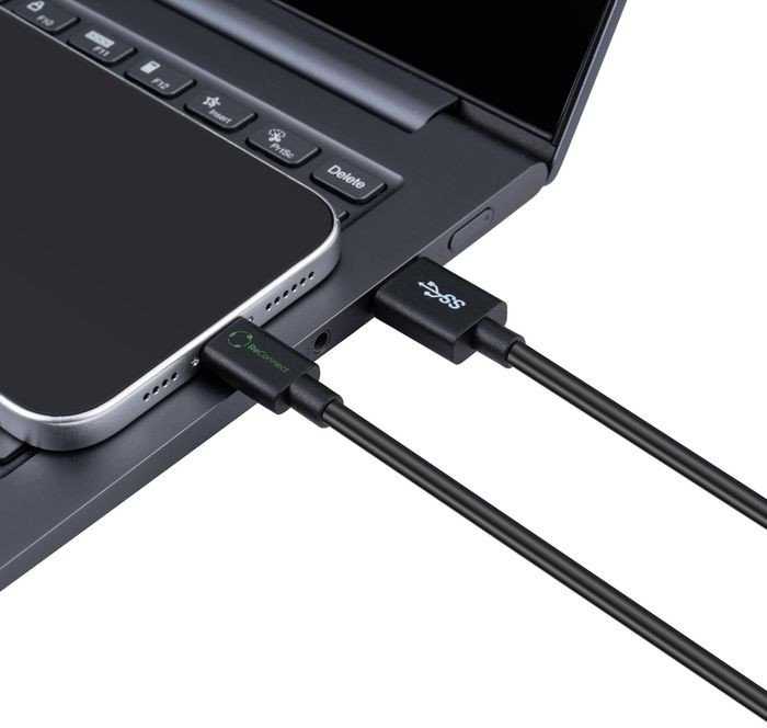 Kabelis USB MicroConnect USB-A - USB-C 2 m Juodas (ReConnect USB-C to USB-A 3.2)