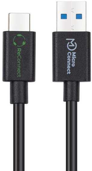 Kabelis USB MicroConnect USB-A - USB-C 2 m Juodas (ReConnect USB-C to USB-A 3.2)
