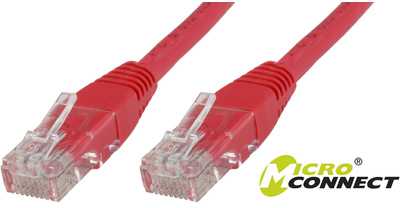 MicroConnect U/UTP CAT5e 10M raudonas PVC - UTP510R