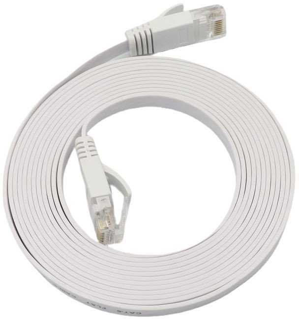 „MicroConnect U/UTP CAT6A“ 7M Baltas plokščias