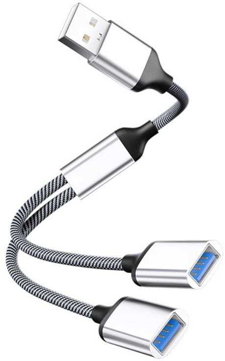 HUB USB MicroConnect USB-A to 2x USB-A Female, Sidabrinis transfer rate 480Mbps,