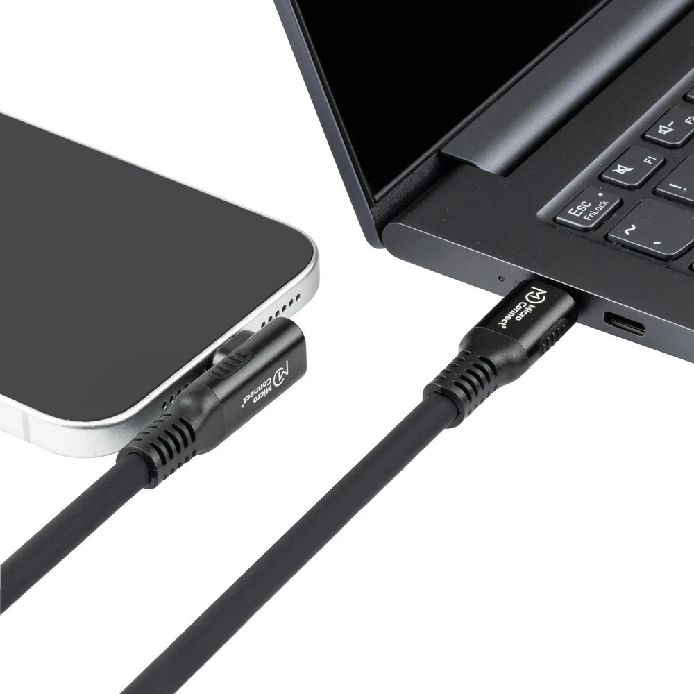 Kabelis USB MicroConnect USB-C - USB-C 0.15 m Juodas (USB-C to USB-C cable 0.15m)