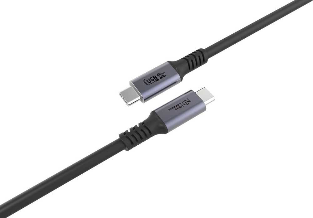 MicroConnect USB-C – USB-C laidas, 1,5 m juodas (Premium USB4 USB-C laidas, 1,5 m)