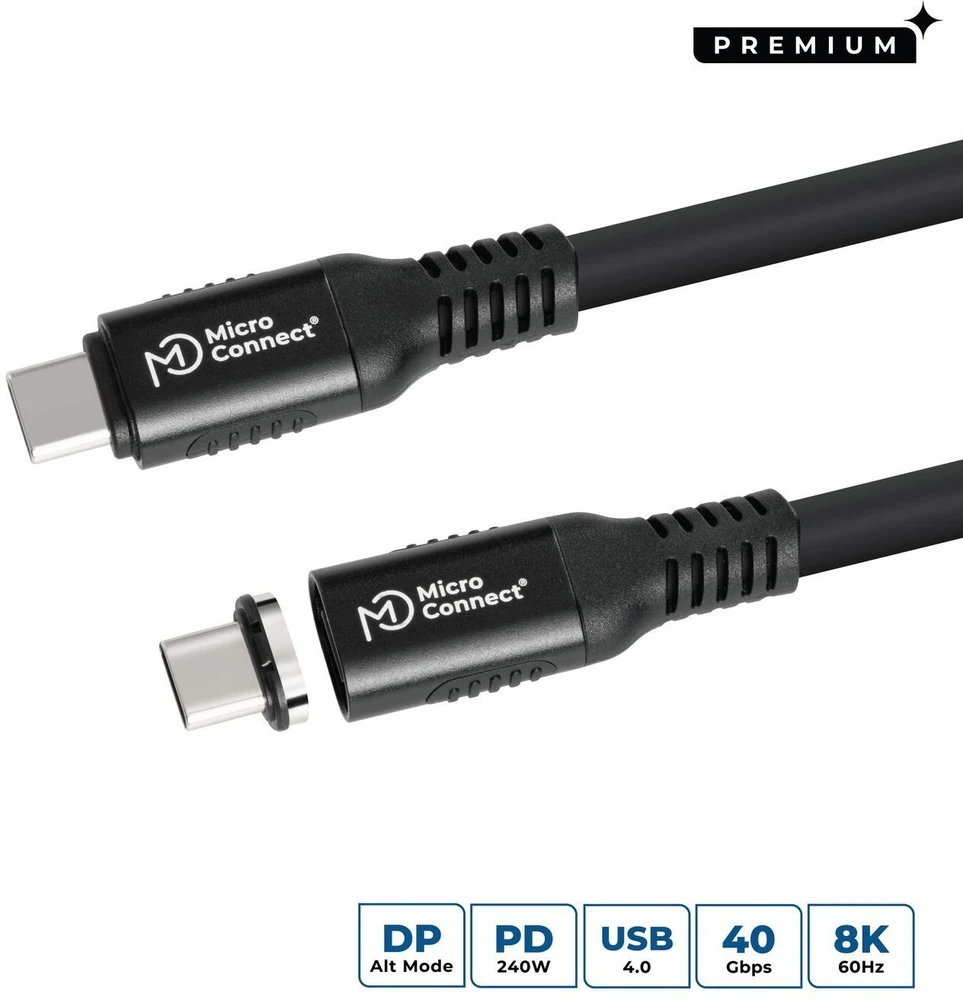 Kabelis USB MicroConnect USB-C - USB-C 0.15 m Juodas (USB-C to USB-C cable 0,15m)