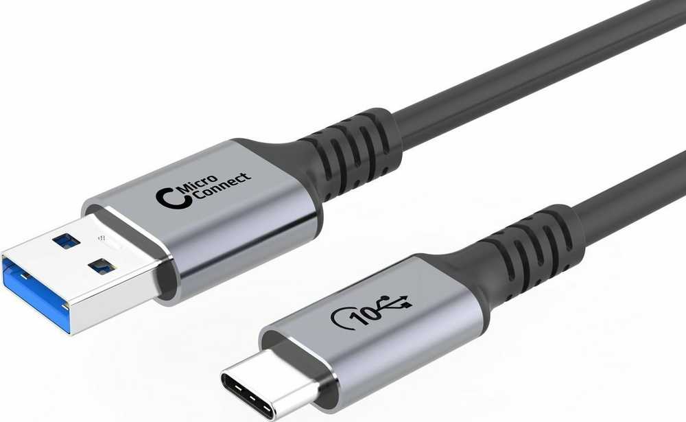 Kabelis USB MicroConnect USB-A - USB-C 0.25 m Juodas (USB3.2AC025)