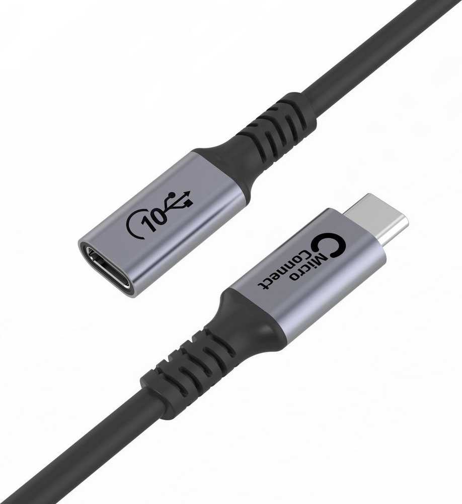Kabelis USB MicroConnect USB-C - USB-C 0.5 m Juodai-sidabrinė (USB3.2CC05EX)