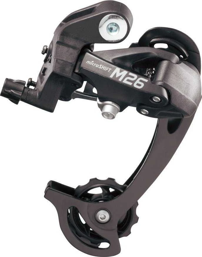 Microshift MICROSHIFT galinis pavarų perjungiklis, 7-8 greičiai (2/3x7/8), suderinamas su Shimano, ilgas dėklas, maks. Režimas 28-36T, minimalus režimas 11-12T, talpa 45T (NAUJA)