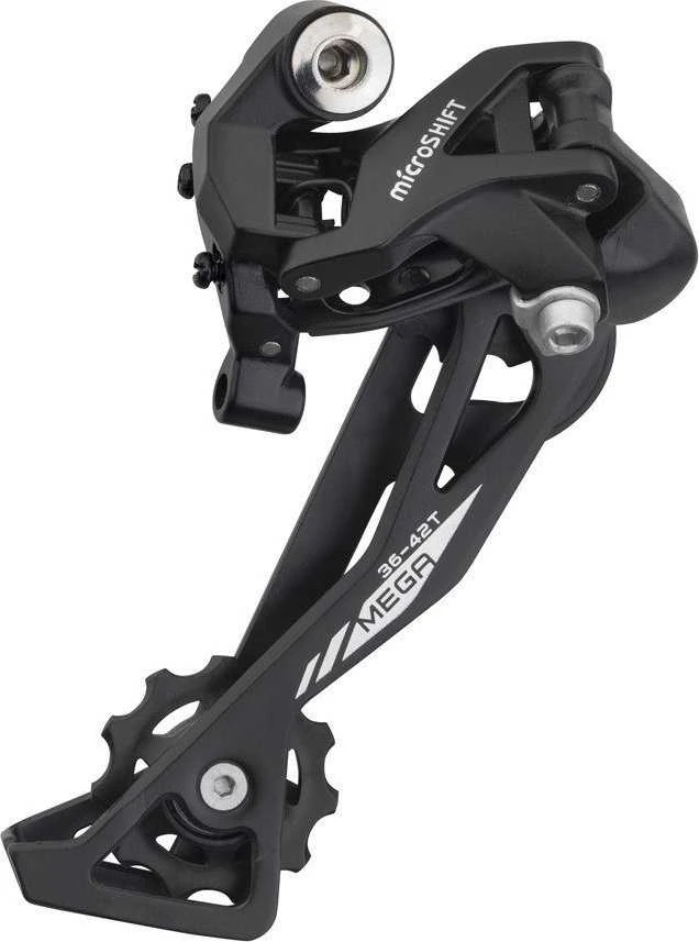 Microshift galinis pavarų perjungiklis MICROSHIFT XLE, 10 greičių, suderinamas su Shimano, ilgas narvas, maks. Režimas 36-42T, talpa 47T (NAUJA)