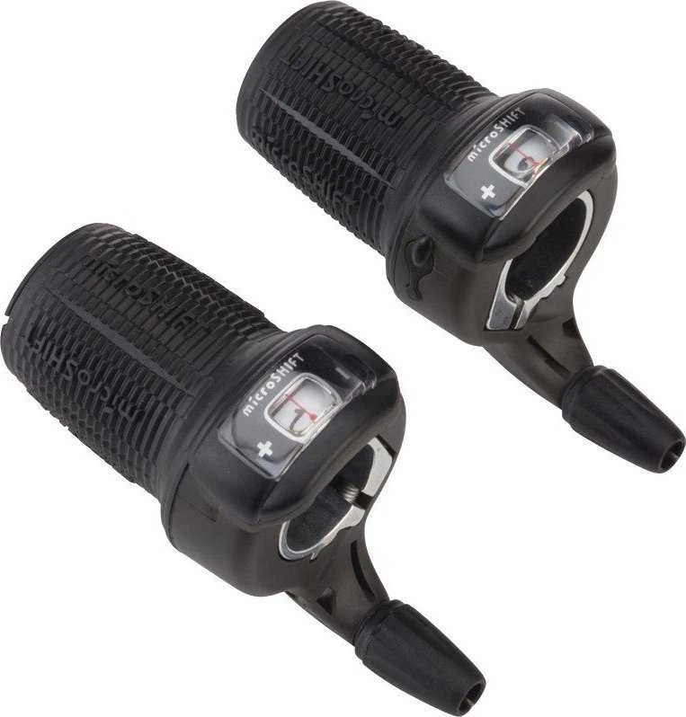 „Microshift“ MICROSHIFT perjungikliai, pora, 8 greičių (3x8), suderinamas su „Shimano“, „Twist Shifter“, optinis pavarų indikatorius (NAUJAS)