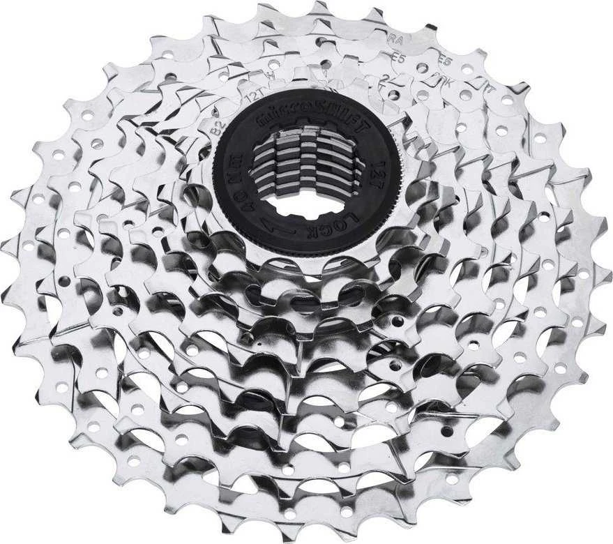„Microshift“ kasetė MICROSHIFT MEZZO/R8, 8 greičių, plienas, suderinamas su „Shimano“, 11-13-15-18-21-24-28-32, nikelis (NAUJAS)