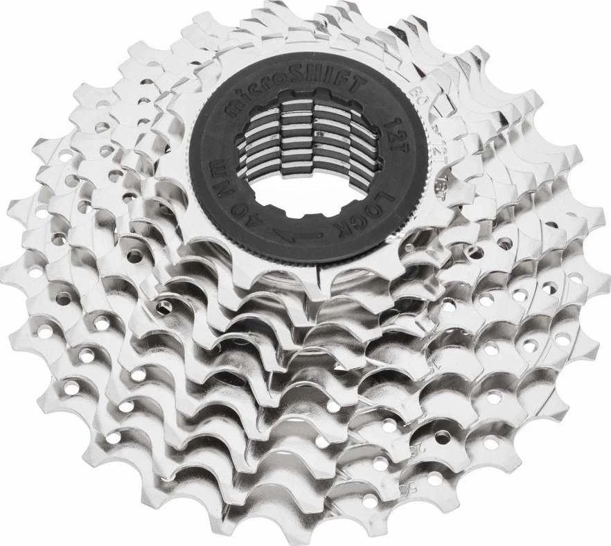 Microshift MICROSHIFT R9 kasetė, 9 greičiai, plienas, suderinamas su Shimano, 11-12-13-15-17-19-21-24-28, nikelis (NAUJAS)
