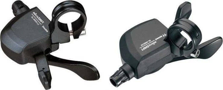 „Microshift“ MICROSHIFT XLE pavarų perjungikliai, pora, 11 greičių (2x11), suderinamas su „Shimano“, „Xpress Trigger“, be pavaros indikatoriaus (NAUJAS)