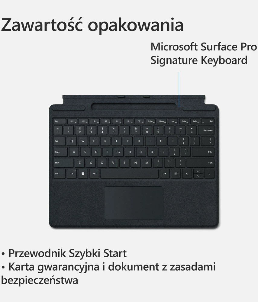Microsoft Klaviatūra su miejscem na pióro do Surface Pro 11 Juodas