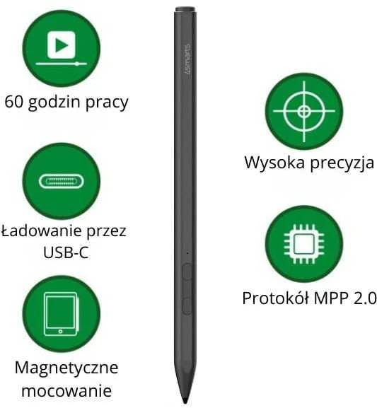 Pen 4smarts Active Stylus Pen MPP for Surface juodos spalvos