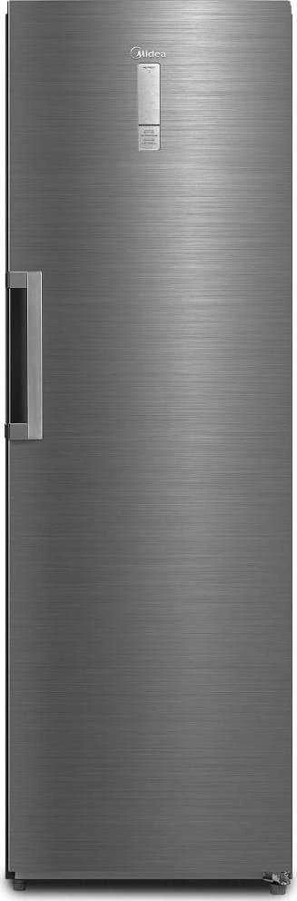 Midea Šaldiklis | MDRU385MTE46 | Energijos vartojimo efektyvumo klasė E | Stačias | Laisvai stovintis | Ūgis 185 cm | Bendra grynoji talpa 272 L | No Frost sistema | Ekranas | Inox