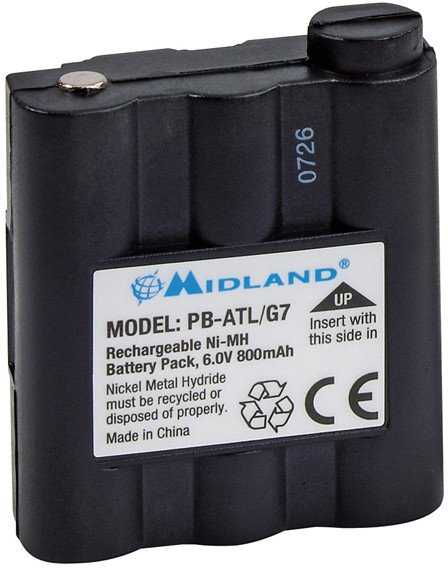 Midland Midland PB-ATL/G7, Baterija, Juodas, Midland G7 Midland G9, Nickel-Metal Hydride (NiMH), 800 mAh, 6 V