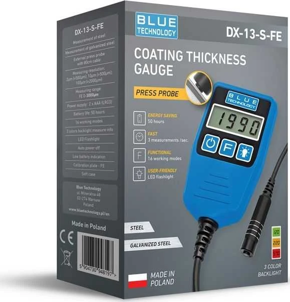 Blue Technology Mėlyna Technology Dažų storio matuoklis DX-13-S-FE