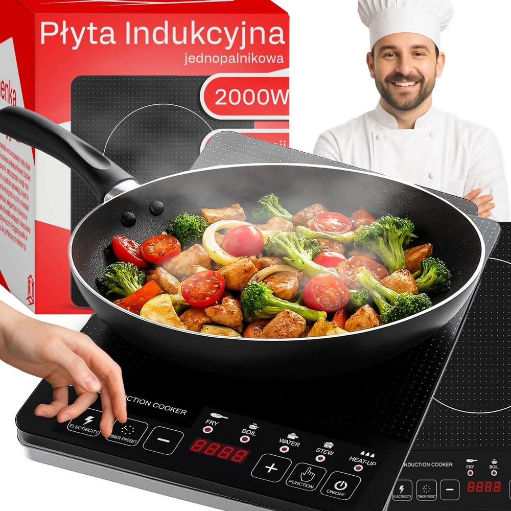 Mikrobangų krosnelė ACV Płyta Indukcinė kaitlentė, vienas degiklis, elektrinė mobili 2000 W viryklė, 5 funkcijos o210-1