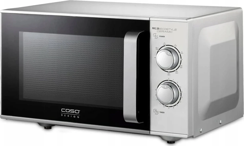 Caso | Keraminė mikrobangų krosnelė su grotelėmis | MG 25 Ecostyle | Laisvai pastatoma | 900 W | 25 l | Grotelės | Sidabrinis