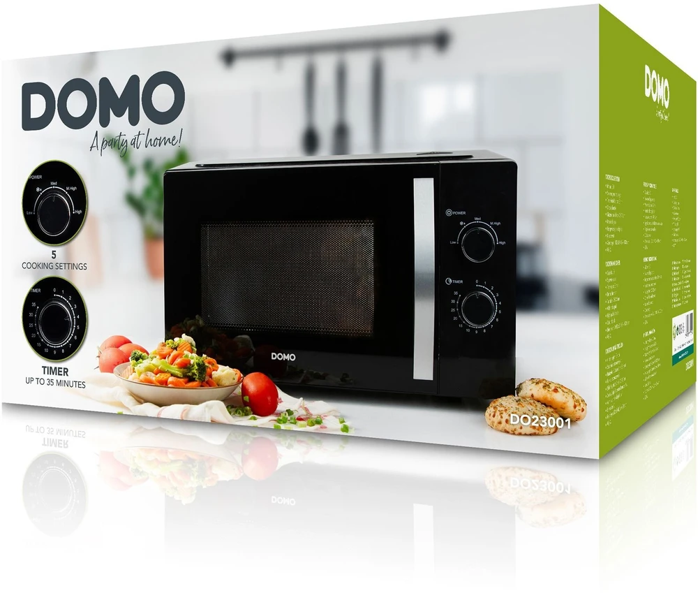 Mikrobangų krosnelė Domo 30L juoda (DO23001)