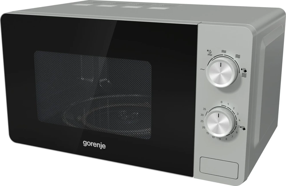 Mikrobangų krosnelė Gorenje | Microwave orkaitė | MO17E1S | Free standing | 17 L | 700 W | Sidabrinis